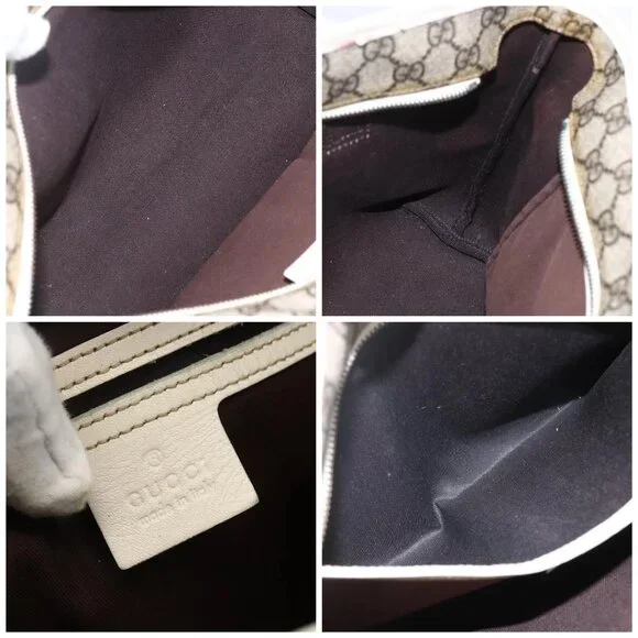 GUCCI GG Supreme Tote Bag PVC Beige Silver - Picture 15 of 16